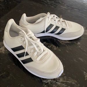 Adidas white with black stripes sneakers